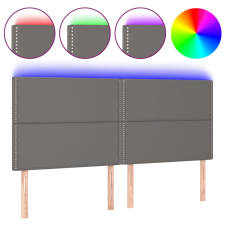 vidaXL szürke műbőr LED-es fejtámla 180x5x118/128 cm (3122390) ágy és ágykellék