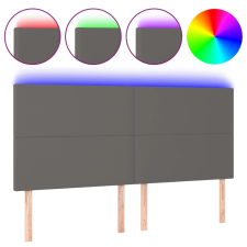 vidaXL szürke műbőr LED-es fejtámla 200x5x118/128 cm (3122256) ágy és ágykellék