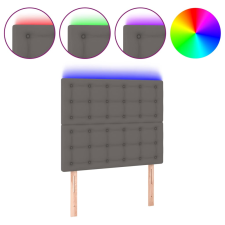 vidaXL szürke műbőr LED-es fejtámla 90x5x118/128 cm (3122506) ágy és ágykellék
