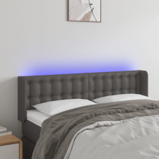 vidaXL szürke műbőr LED-es fejtámla szárnyakkal 147x16x78/88 cm ágy és ágykellék