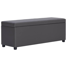 vidaXL szürke műbőr pad tárolórekesszel 116 cm bútor