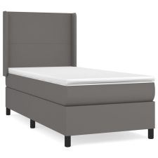 vidaXL szürke műbőr rugós ágy matraccal 100 x 200 cm (3132367) ágy és ágykellék
