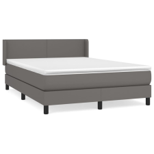 vidaXL szürke műbőr rugós ágy matraccal 140x190 cm (3130659) ágy és ágykellék