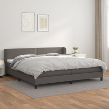 vidaXL szürke műbőr rugós ágy matraccal 200 x 200 cm ágy és ágykellék