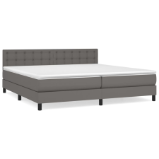 vidaXL szürke műbőr rugós ágy matraccal 200 x 200 cm (3141147) ágy és ágykellék