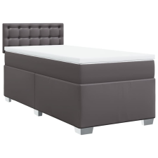 vidaXL szürke műbőr rugós ágy matraccal 80 x 200 cm (3286098) ágy és ágykellék