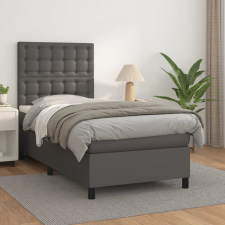 vidaXL szürke műbőr rugós ágy matraccal 90x190 cm ágy és ágykellék