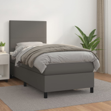 vidaXL szürke műbőr rugós ágy matraccal 90x190 cm ágy és ágykellék
