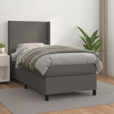 vidaXL szürke műbőr rugós ágy matraccal 90x190 cm ágy és ágykellék