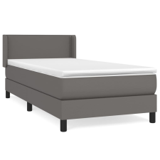 vidaXL szürke műbőr rugós ágy matraccal 90x190 cm (3130695) ágy és ágykellék