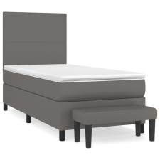 vidaXL szürke műbőr rugós ágy matraccal 90x190 cm (3137519) ágy és ágykellék