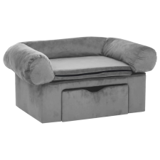 vidaXL szürke plüss kutyakanapé fiókkal 75 x 50 x 38 cm (171076) szállítóbox, fekhely kutyáknak