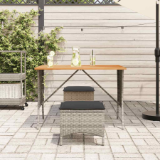 vidaXL szürke polyrattan akácfa lapos kerti asztal 105x75x72 cm (4104139) kerti bútor