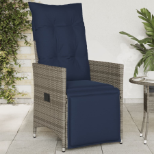vidaXL szürke polyrattan dönthető kerti szék párnákkal kerti bútor