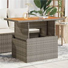 vidaXL szürke polyrattan és akácfa kerti asztal 100 x 55 x 73 cm kerti bútor
