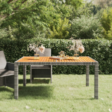 vidaXL Szürke polyrattan és akácfa kerti asztal 150 x 90 x 75 cm (316721) kerti bútor