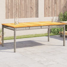 vidaXL szürke polyrattan és akácfa kerti asztal 180 x 90 x 75 cm kerti bútor