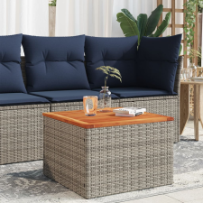 vidaXL szürke polyrattan és akácfa kerti asztal 55 x 55 x 37 cm kerti bútor
