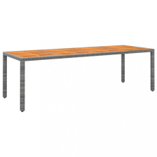 vidaXL szürke polyrattan és tömör akácfa kerti asztal 250x100x75 cm kerti bútor