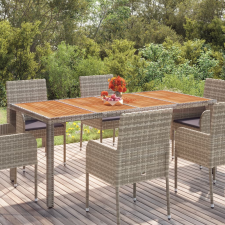 vidaXL szürke polyrattan falapos kerti asztal 190 x 90 x 75 cm kerti bútor