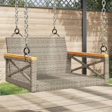 vidaXL szürke polyrattan hintapad 63 x 62 x 40 cm hintaágy