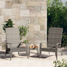 vidaXL szürke polyrattan kerti adirondack szék kerti bútor