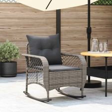 vidaXL szürke polyrattan kerti hintaszék párnával kerti bútor