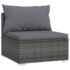 vidaXL szürke polyrattan kerti középső kanapé párnákkal (317515) kerti bútor