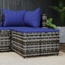 vidaXL szürke polyrattan kerti lábtartó párnával kerti bútor