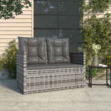 vidaXL Szürke polyrattan kerti pad párnákkal 105 cm (362319) kerti bútor