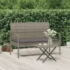 vidaXL Szürke polyrattan kerti pad párnával 105 cm