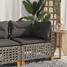 vidaXL szürke polyrattan kerti sarokkanapé párnával kerti bútor