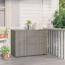 vidaXL szürke polyrattan kerti tárolószekrény 100 x 55,5 x 80 cm kerti tárolás