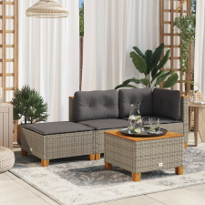 vidaXL szürke polyrattan kerti ülőke párnával 63,5 x 56 x 32 cm kerti bútor