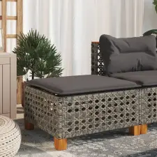 vidaXL szürke polyrattan kerti ülőke párnával 63,5 x 56 x 32 cm kerti bútor