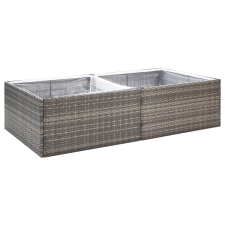 vidaXL szürke polyrattan kerti ültetőláda 157 x 80 x 40 cm (319176) kerti tárolás