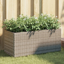 vidaXL Szürke polyrattan kerti ültetőláda 2 cseréppel 72x30x32 cm kerti tárolás
