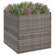 vidaXL szürke polyrattan kerti ültetőláda 80x80x80 cm kerti tárolás