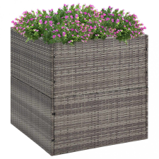 vidaXL szürke polyrattan kerti ültetőláda 80x80x80 cm bútor