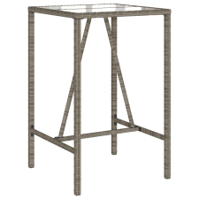 vidaXL szürke polyrattan kültéri bárasztal 70 x 70 x 110 cm kerti bútor