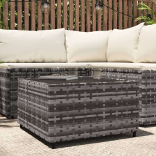 vidaXL szürke polyrattan négyzet alakú kerti dohányzóasztal 50x50x30cm kerti bútor