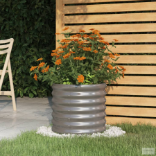 vidaXL Szürke porszórt acél kerti ültetőláda 40 x 40 x 36 cm kerti tárolás