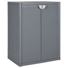 vidaXL szürke PP rattan kerti tárolószekrény 65 x 45 x 88 cm bútor