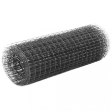 vidaXL Szürke PVC-bevonatú acél csirkeháló drótkerítés 10 x 0,5 m kerti bútor