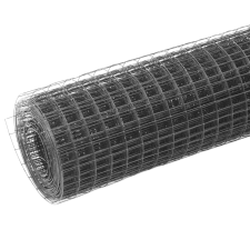 vidaXL szürke PVC-bevonatú acél csirkeháló drótkerítés 10 x 0,5 m (143645) kerti bútor
