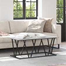 vidaXL Szürke Sonoma Dohányzóasztal 100x50x40 cm Szerelt Fából és Fém Kerettel bútor