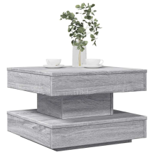 vidaXL szürke sonoma dohányzóasztal 360 fokban forgatható 50x50x34,5cm bútor