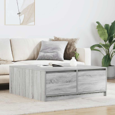 vidaXL szürke sonoma dohányzóasztal fiókokkal 100x100x40 cm bútor
