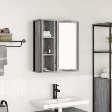 vidaXL Szürke sonoma fürdőszoba fali szekrény tükörrel 50x21x60 cm fürdőszoba bútor
