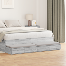 vidaXL Szürke Sonoma Műanyag Ágyfiók 150x36,5x16,5 cm bútor